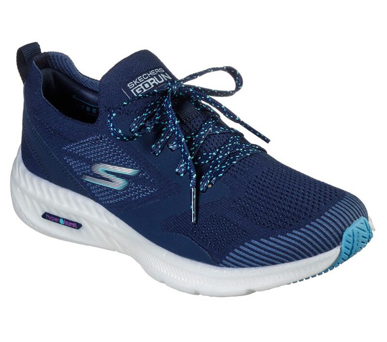 Skechers Dam Marinblå/Ljus Turkos Sneakers - Gorun Hyper Burst - Sverige (MGDEO-3096)